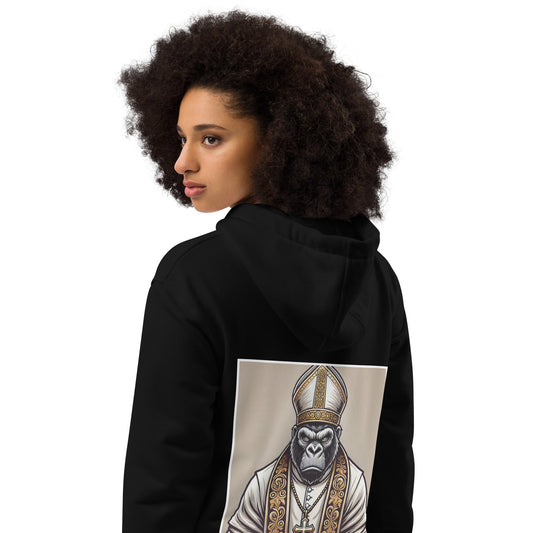 Gorilla Pope BLACK felpa unisex con cappuccio premium