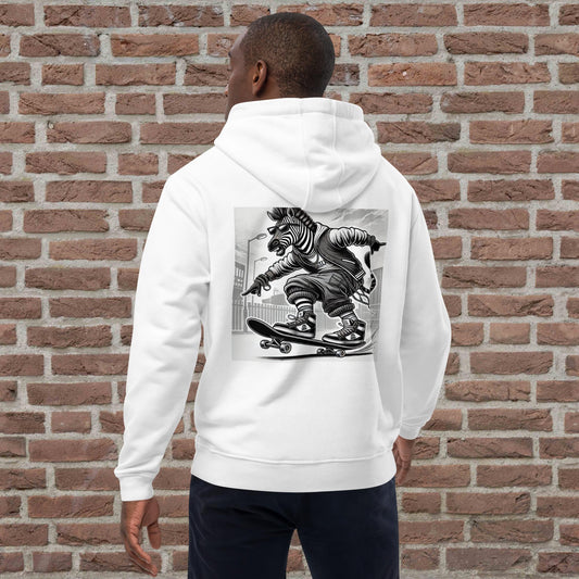 Zebra Skate BW WHITE Felpa con cappuccio