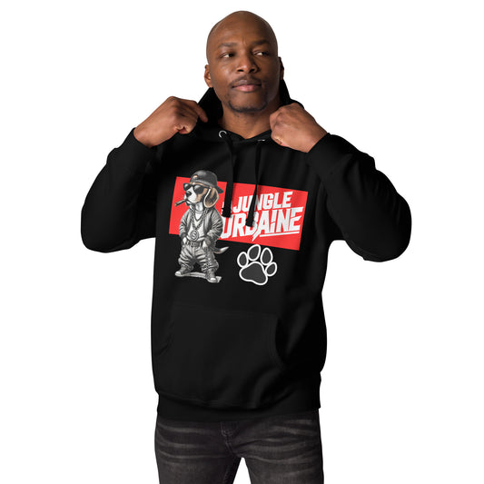 Beagle Footprint BW Felpa con cappuccio unisex