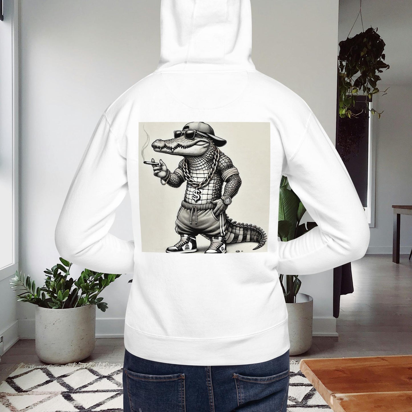 Coccondrillo HD WH felpa con cappuccio unisex