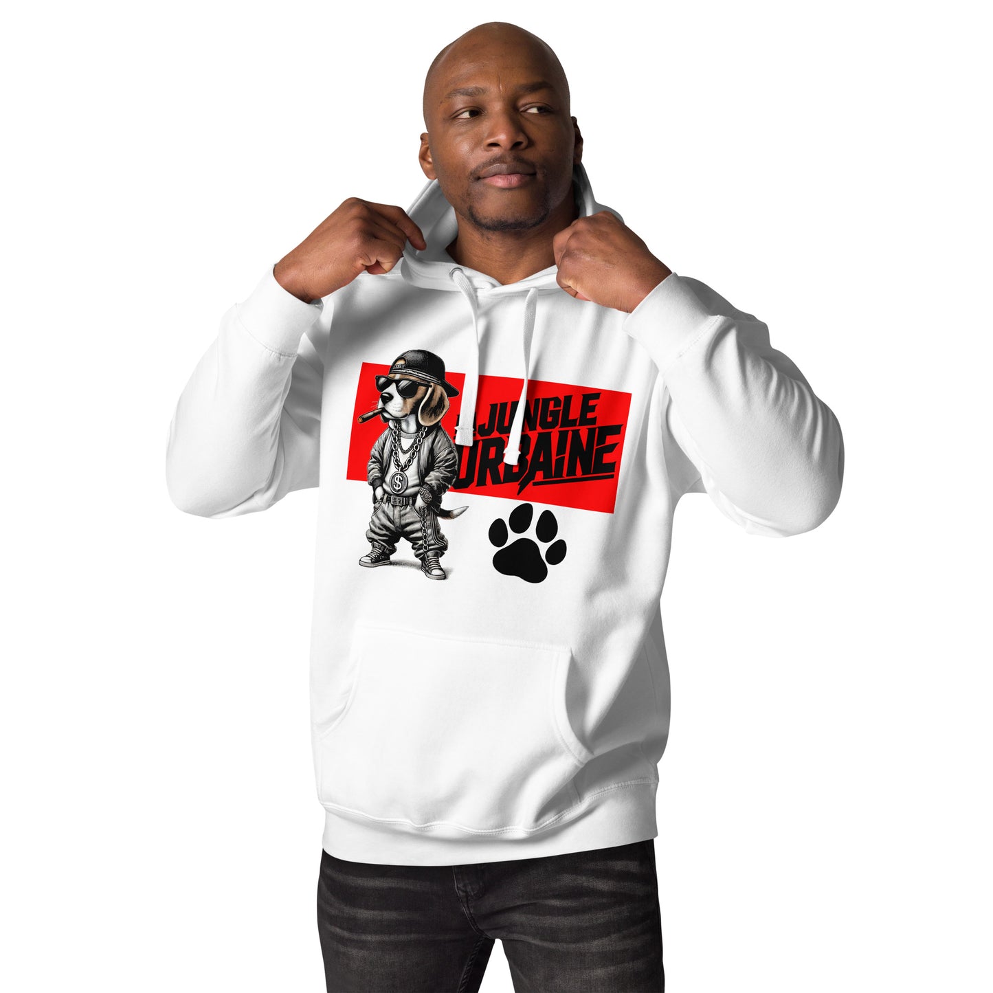 Beagle footprint felpa con cappuccio unisex